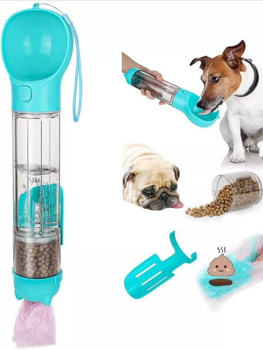 3-in-1 Portable Dog Water Bottle and Food Dispenser