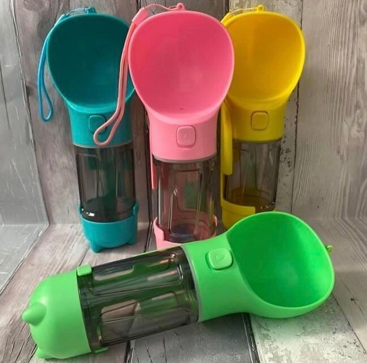 3-in-1 Portable Dog Water Bottle and Food Dispenser